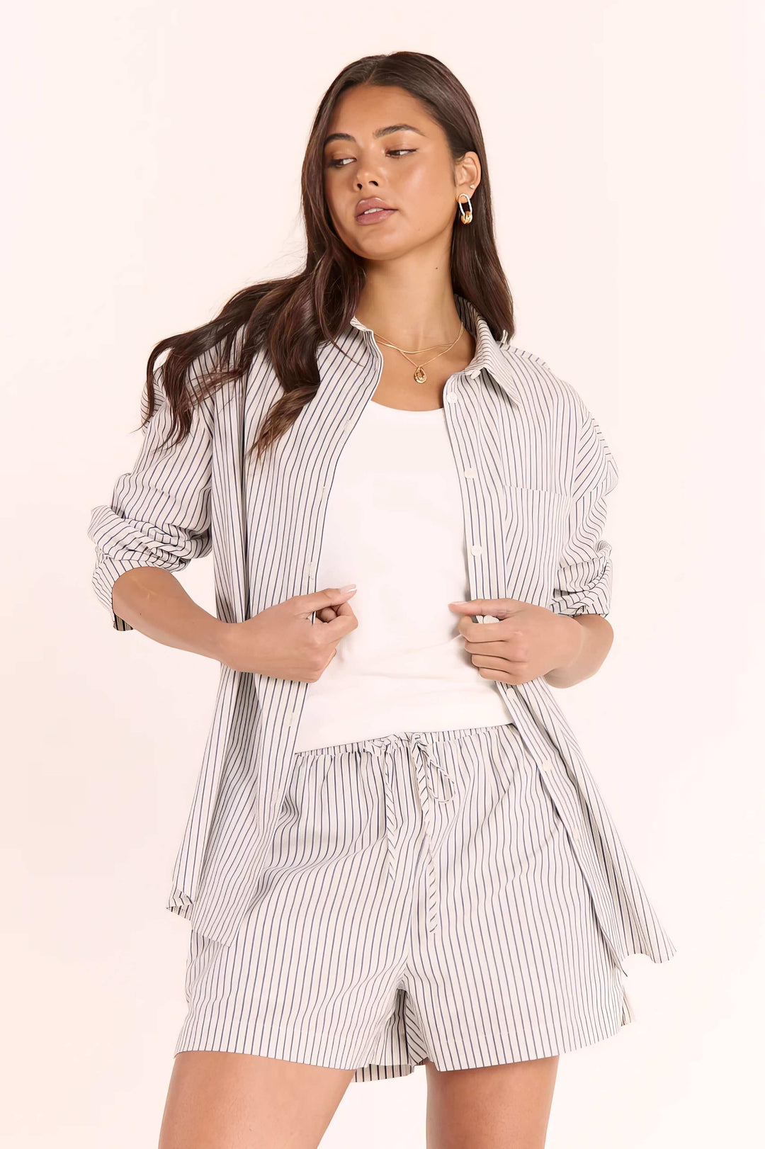 Feather &amp; Noise - Emily Shirt Ink Stripe Stripe