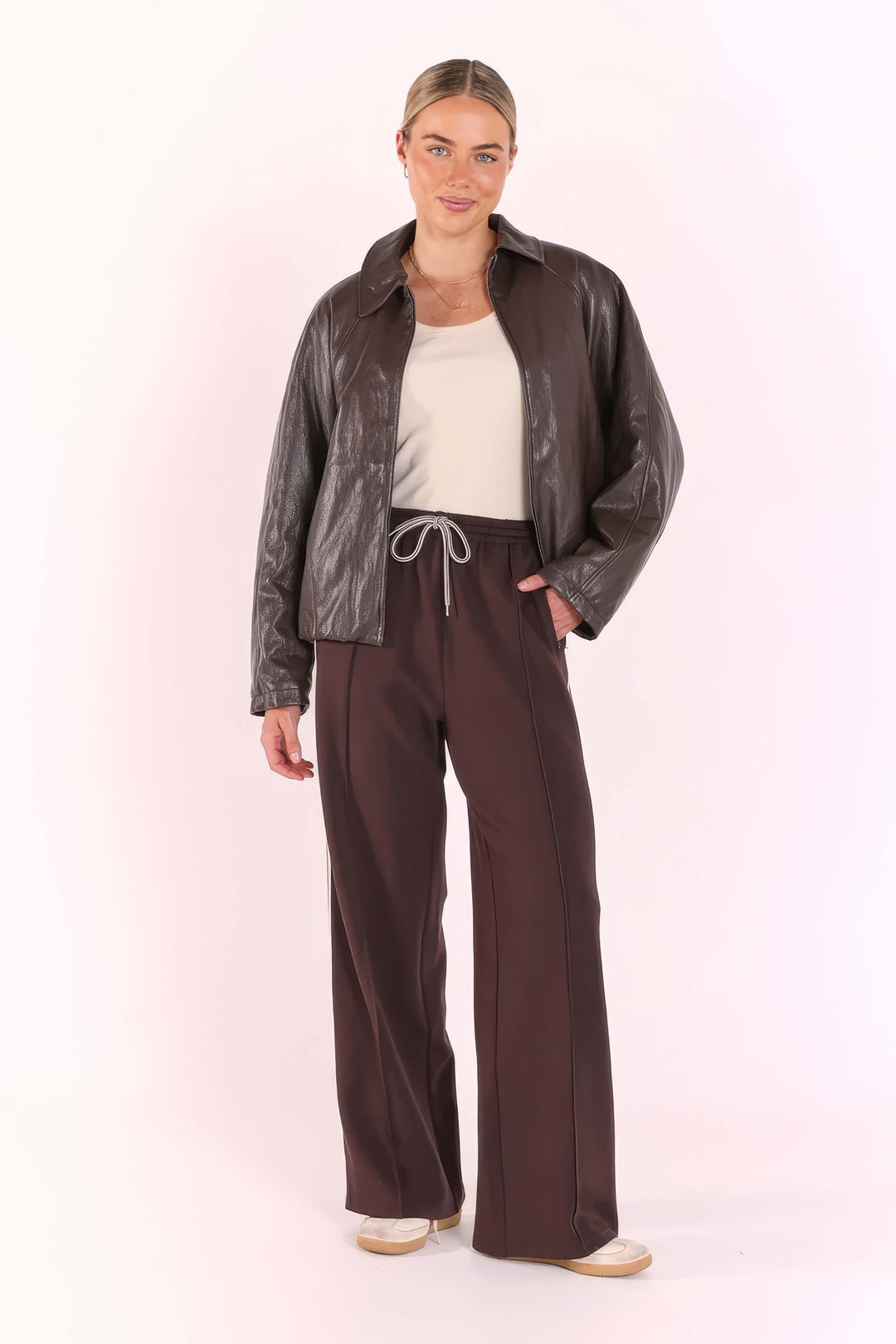 Feather &amp; Noise - Finley Bomber Jacket Chocolate