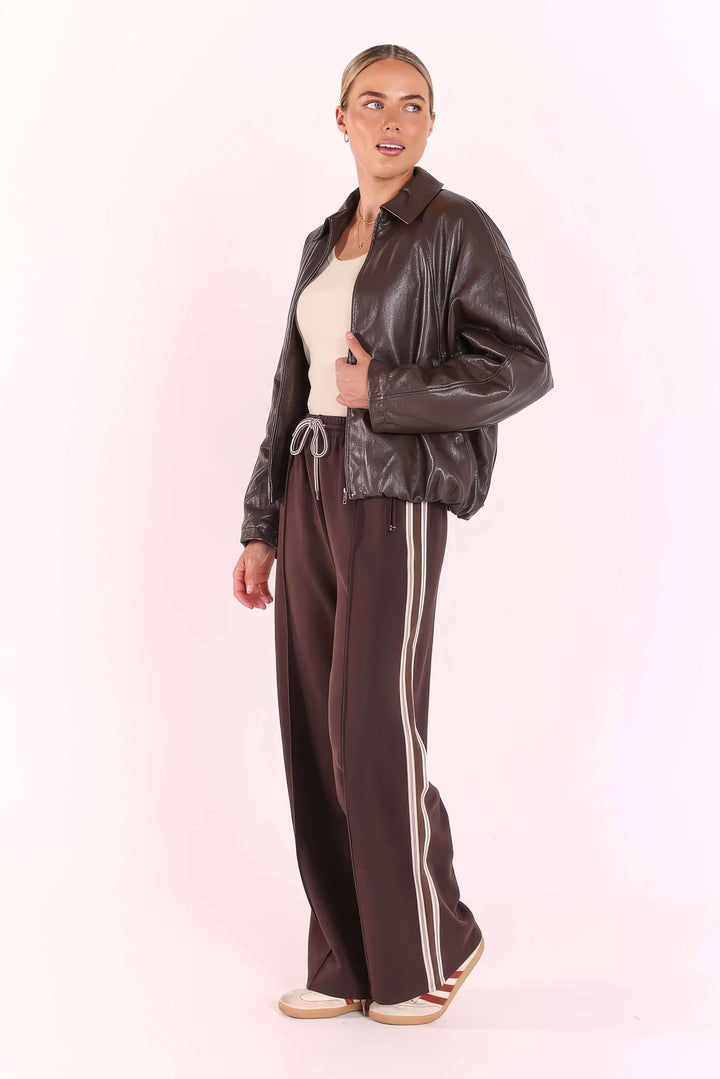 Feather &amp; Noise - Finley Bomber Jacket Chocolate