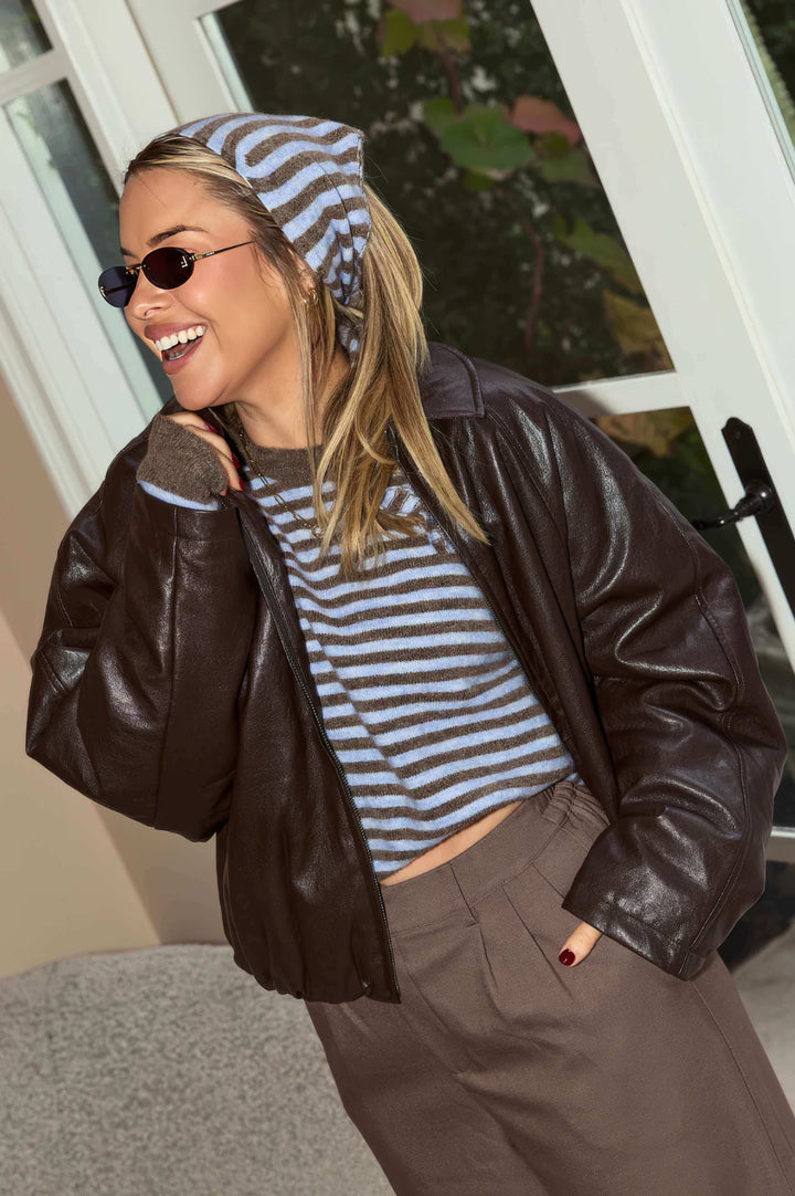 Feather &amp; Noise - Finley Bomber Jacket Chocolate