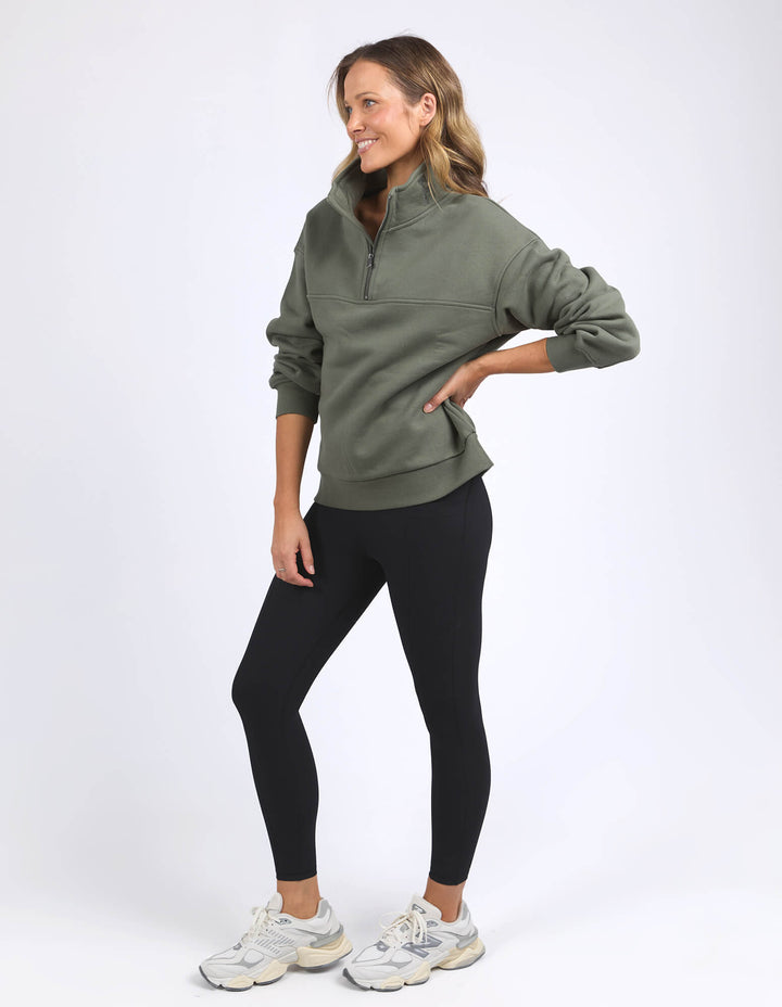 Foxwood - College Zip Crew Khaki