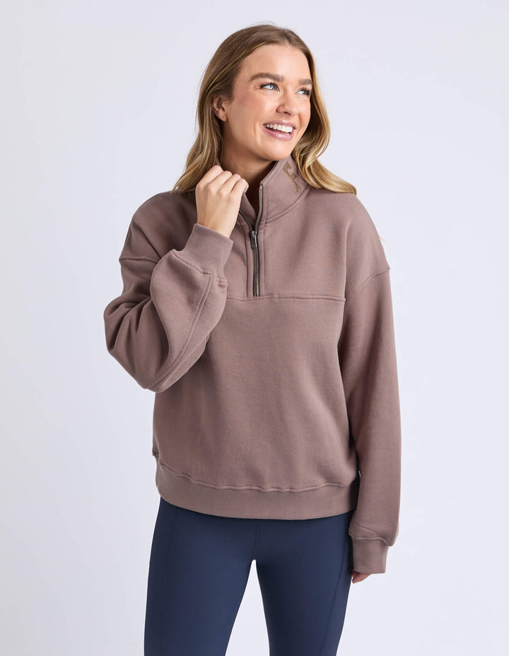 Foxwood - College Zip Crew Mocha