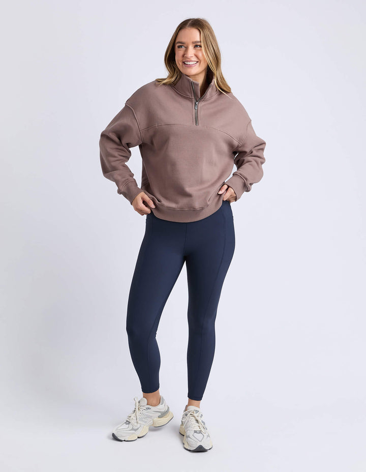 Foxwood - College Zip Crew Mocha