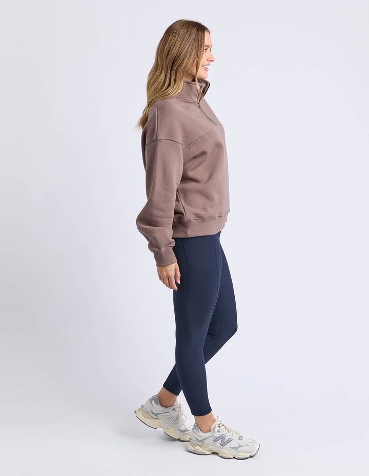 Foxwood - College Zip Crew Mocha