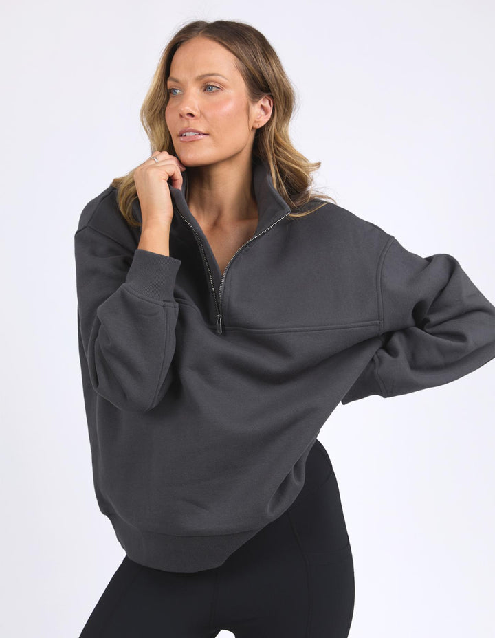 Foxwood - College Zip Crew Coal