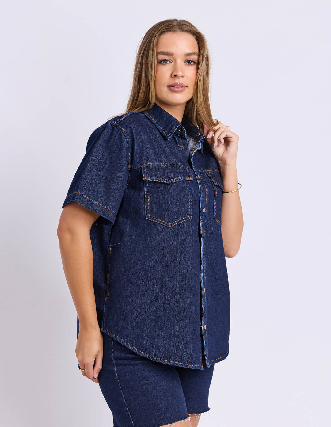 Foxwood - Daisy Short Sleeve Shirt Dark Blue