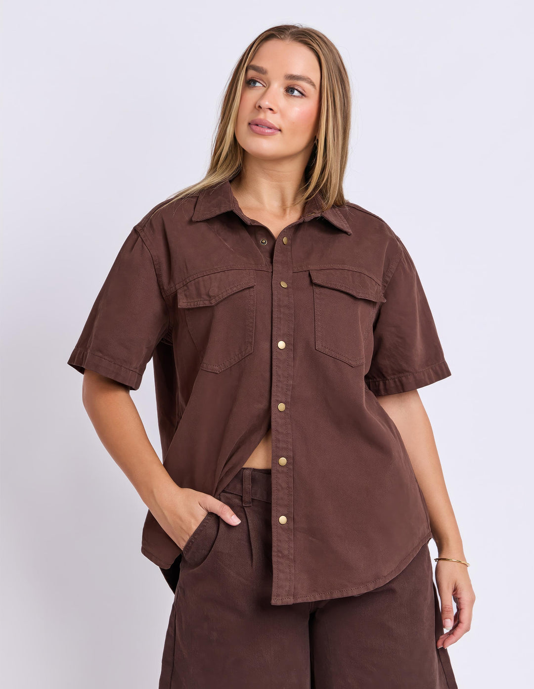 Foxwood - Daisy Short Sleeve Shirt Chocolate