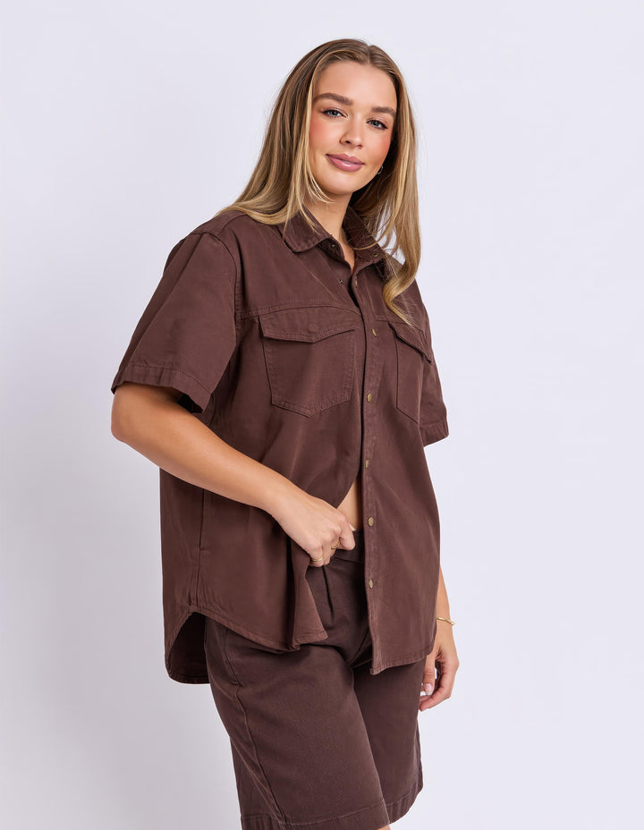 Foxwood - Daisy Short Sleeve Shirt Chocolate
