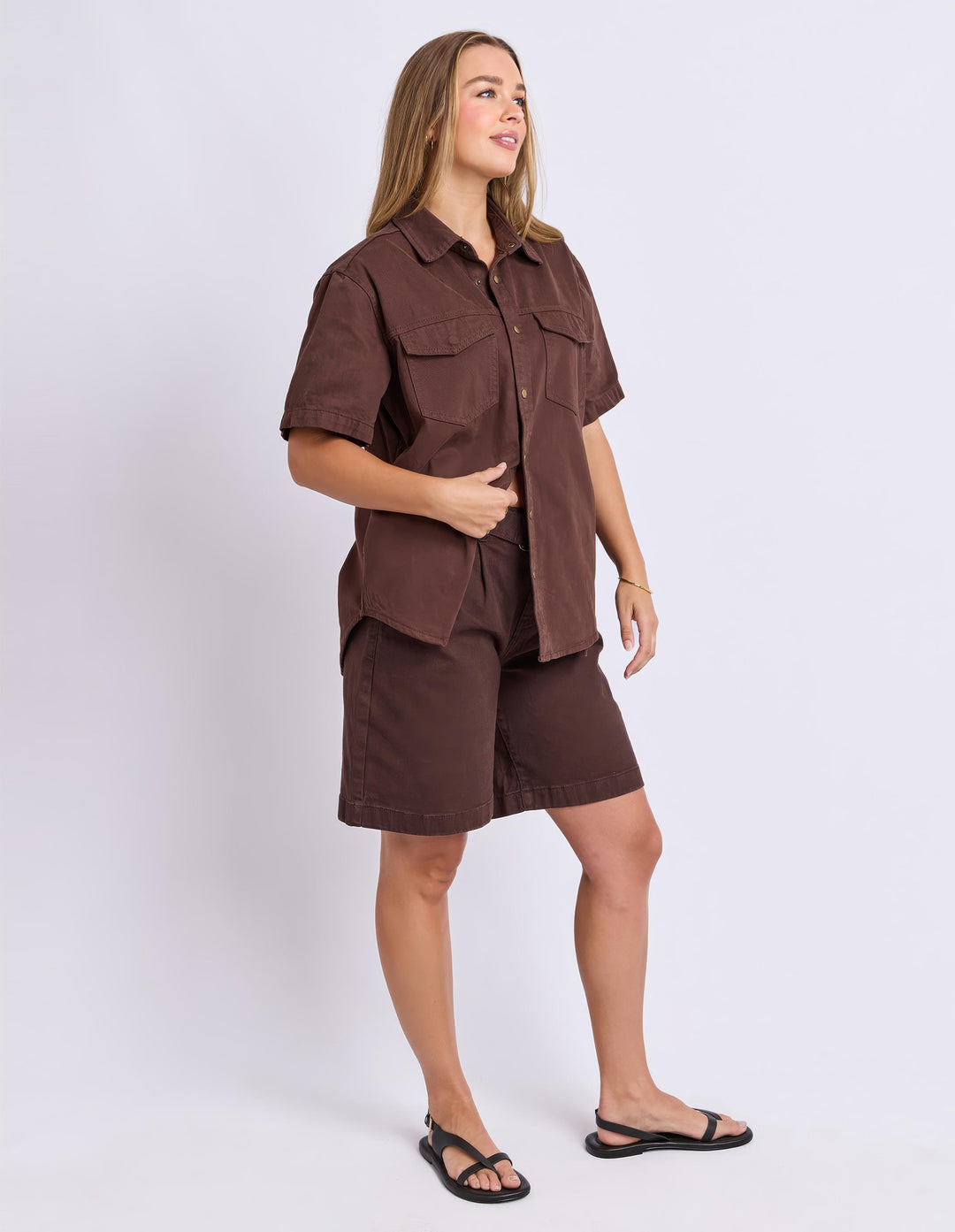 Foxwood - Daisy Short Sleeve Shirt Chocolate