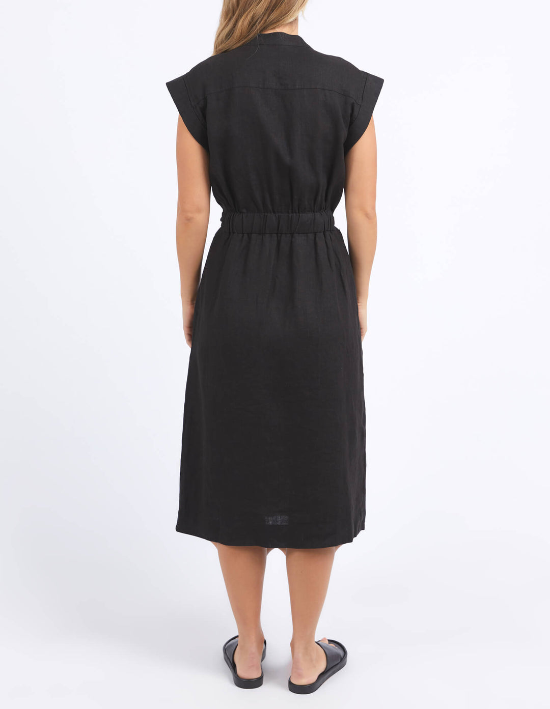 Foxwood - Harlow Linen Midi Dress Black