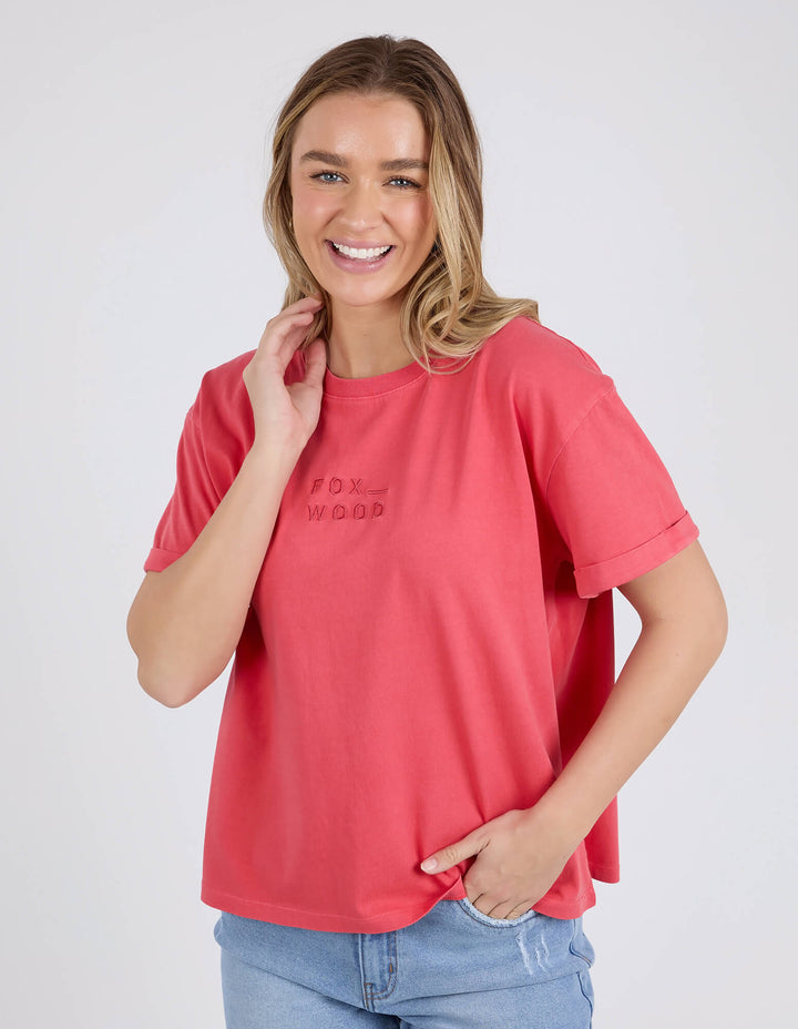 Foxwood - Huntleigh Oversized Tee Crimson