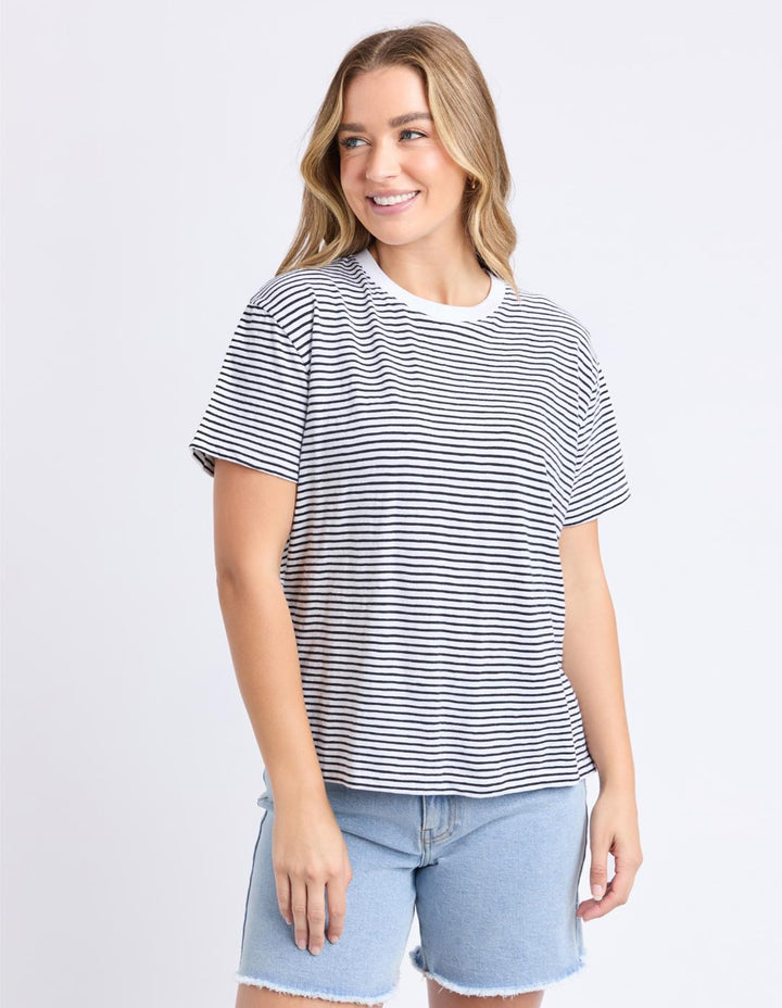 Foxwood - Hutch Tee White / Black Stripe