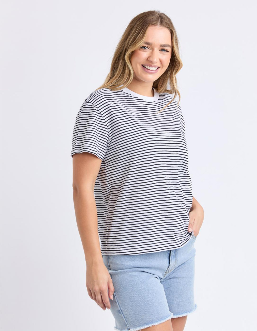 Foxwood - Hutch Tee White / Black Stripe