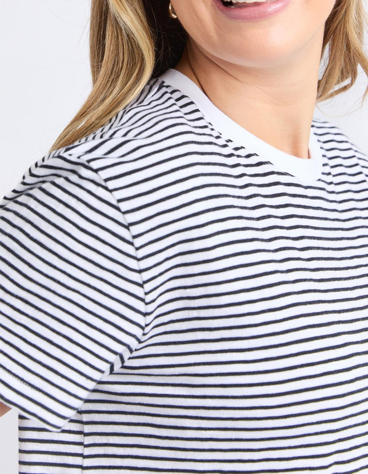 Foxwood - Hutch Tee White / Black Stripe