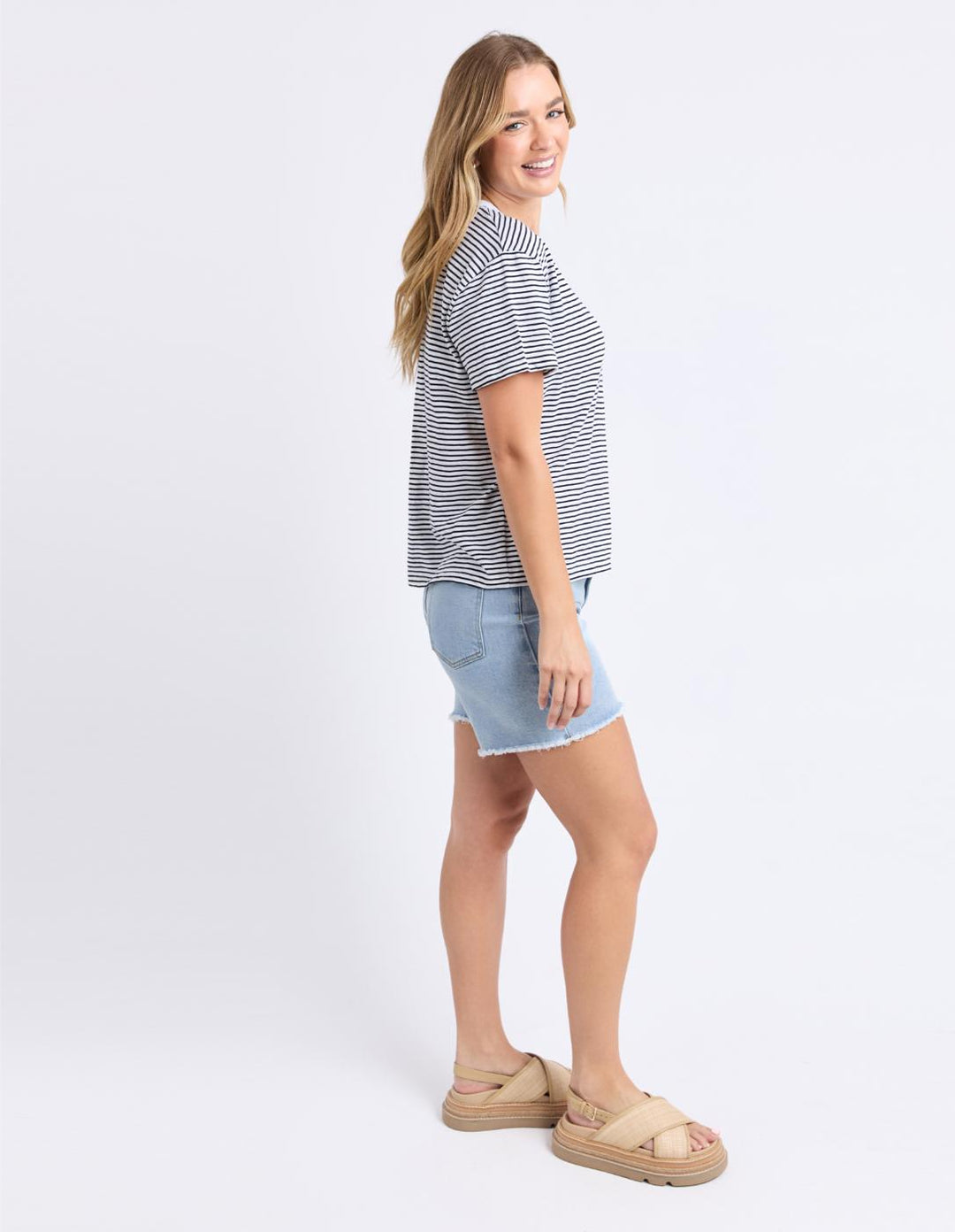 Foxwood - Hutch Tee White / Black Stripe