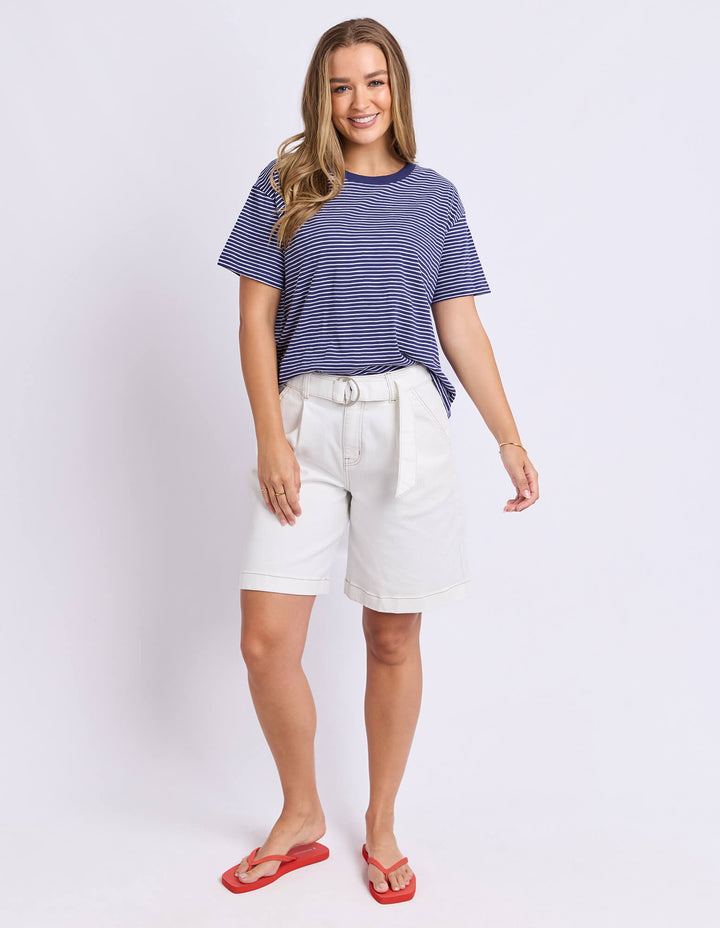Foxwood - Hutch Short Sleeve Tee Navy / White Stripe