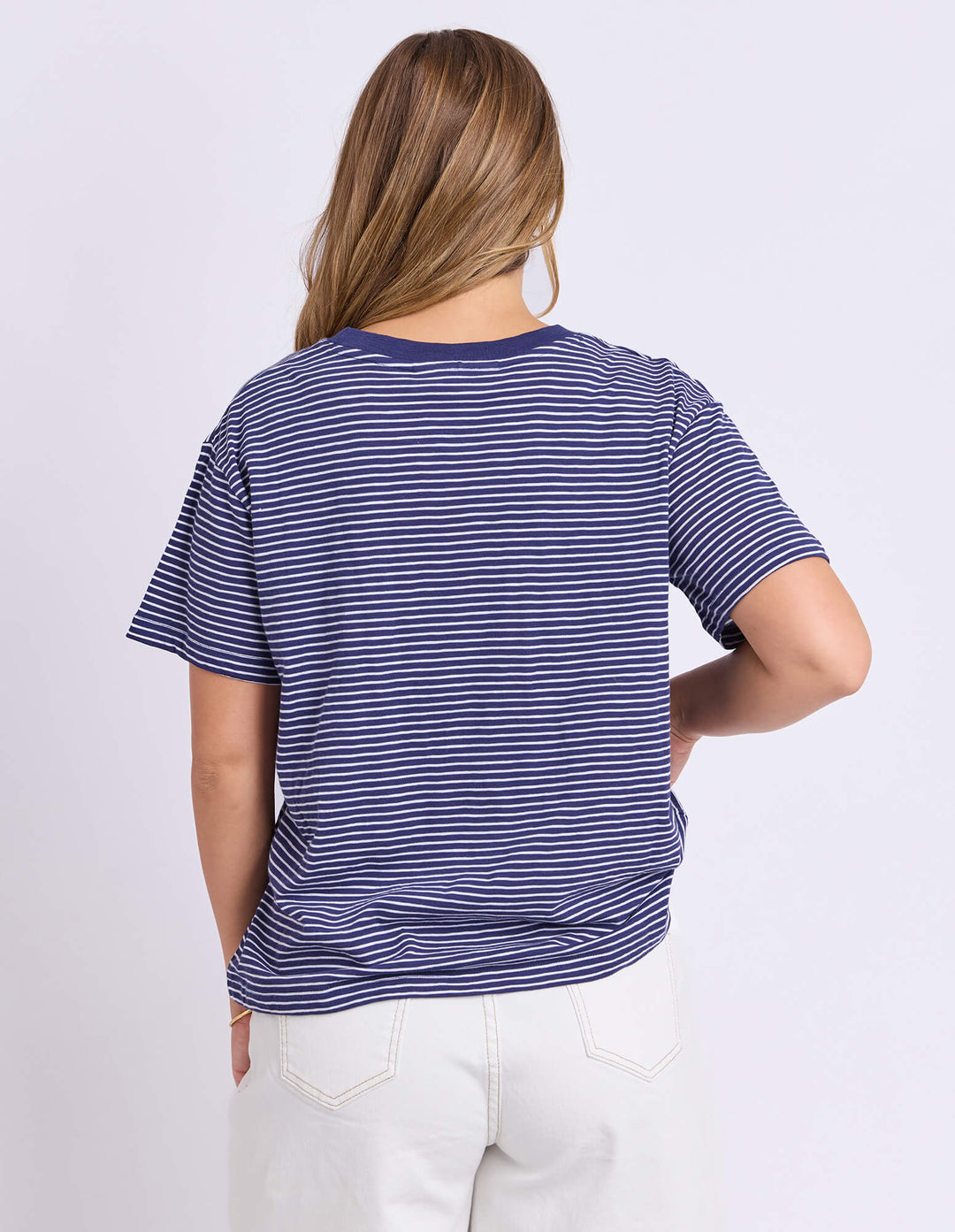 Foxwood - Hutch Short Sleeve Tee Navy / White Stripe