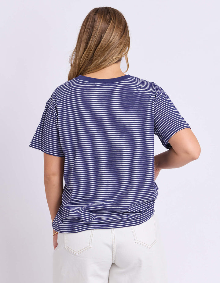 Foxwood - Hutch Short Sleeve Tee Navy / White Stripe