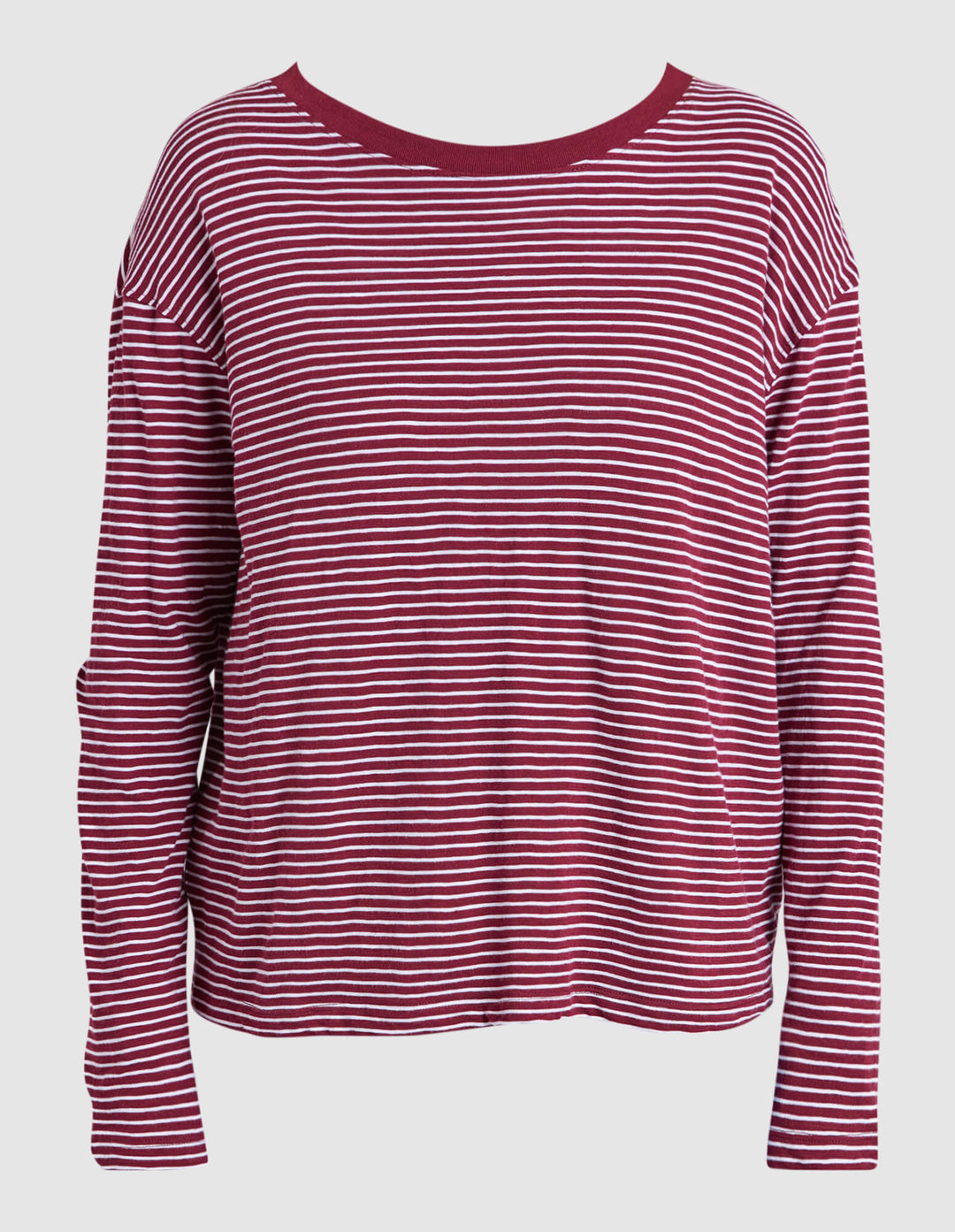 Foxwood - Hutch Long Sleeve Tee Wine / White Stripe