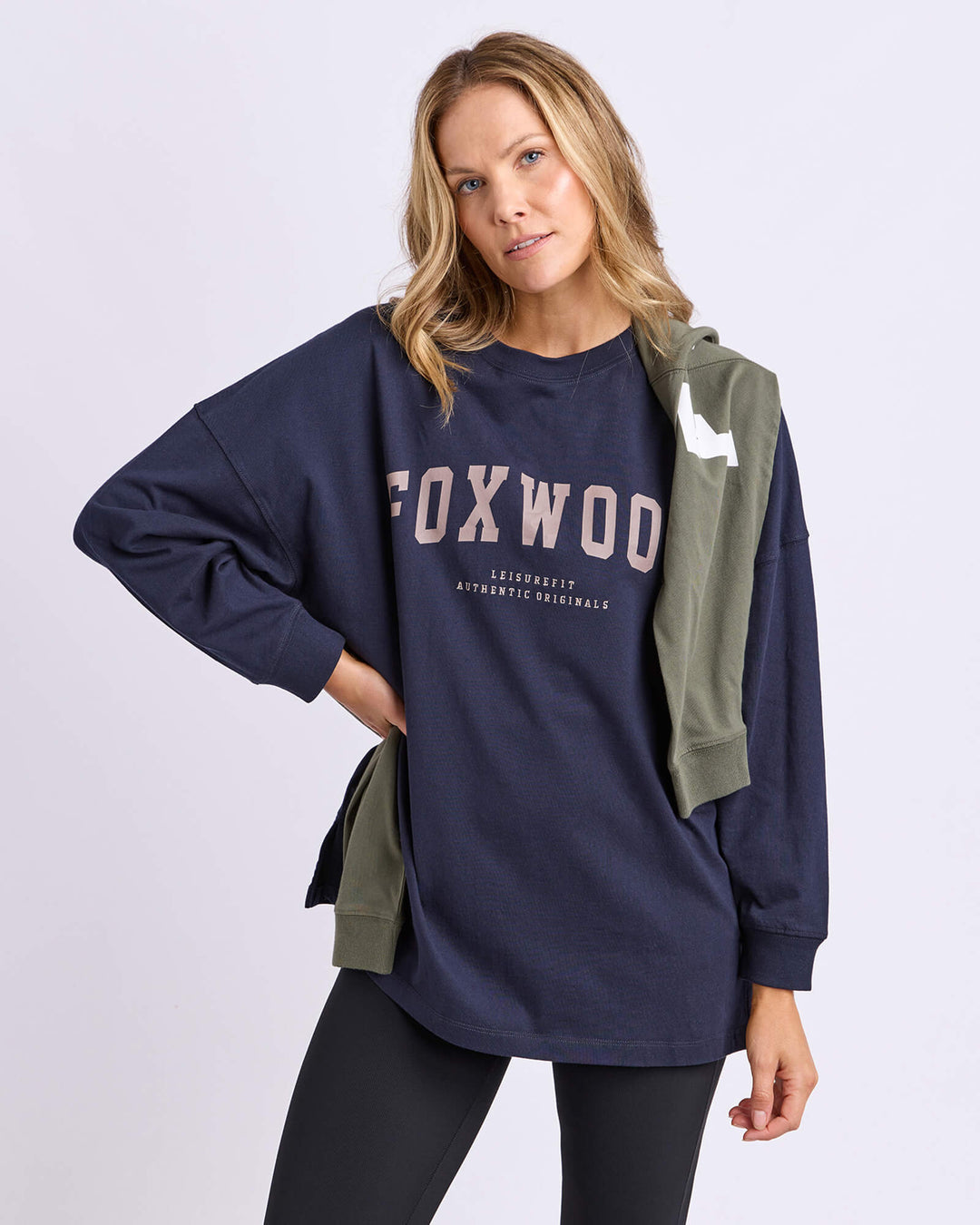 Foxwood - Interval Long Sleeve Navy / Brown