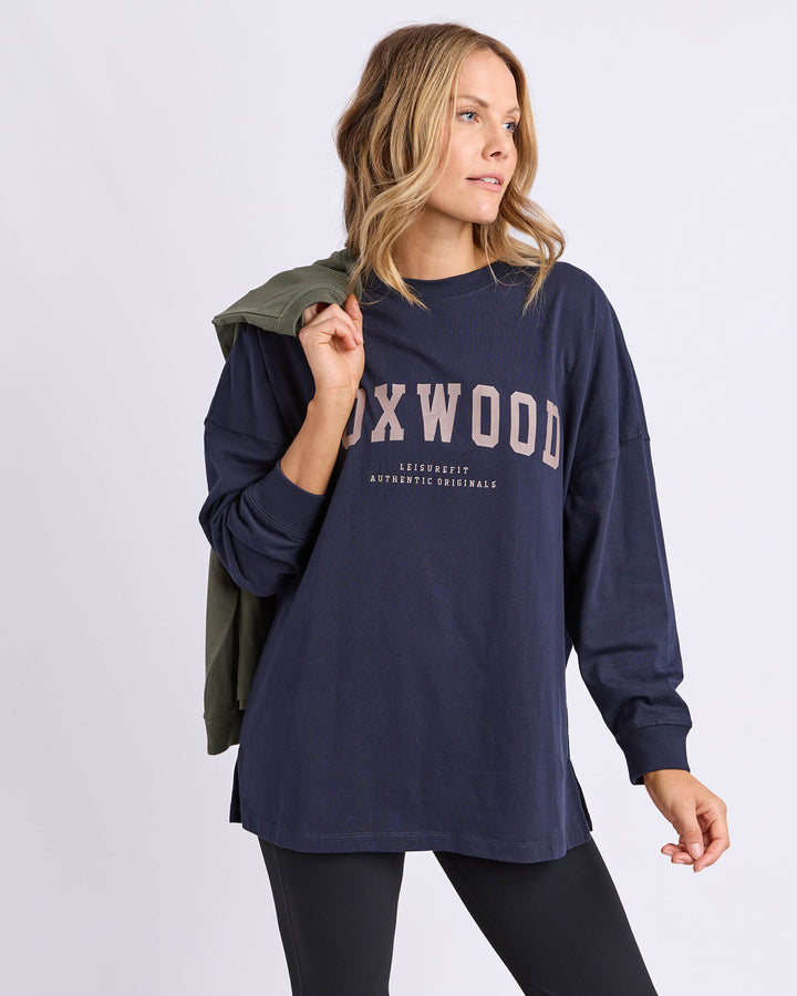 Foxwood - Interval Long Sleeve Navy / Brown