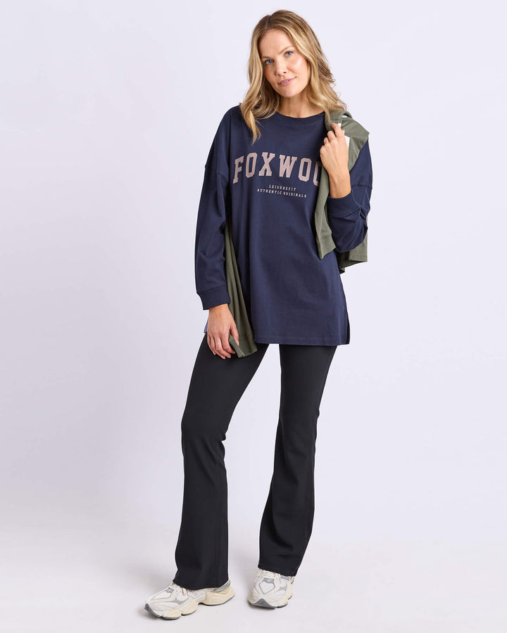 Foxwood - Interval Long Sleeve Navy / Brown