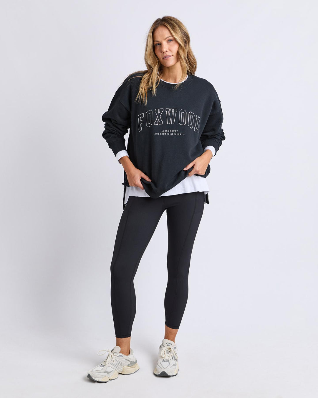 Foxwood - Metallic Interval Crew Black / Silver