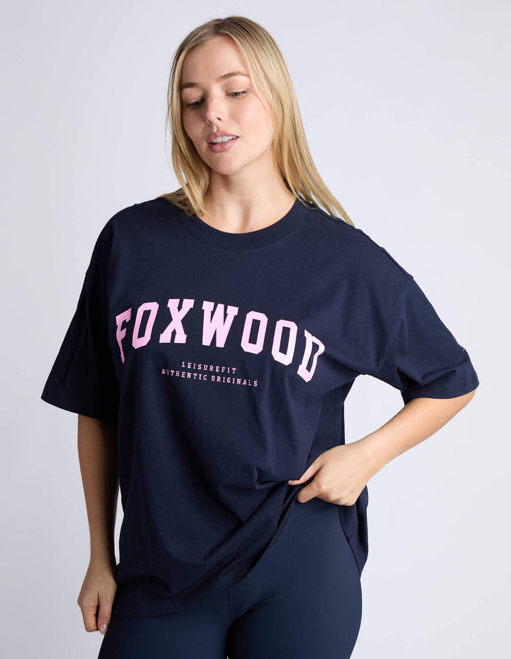 Foxwood - Interval Tee Navy / Neon Pink