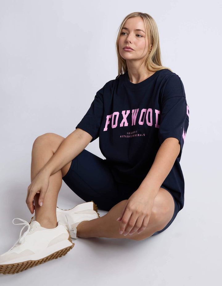 Foxwood - Interval Tee Navy / Neon Pink