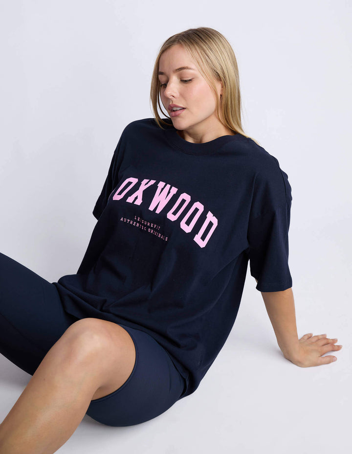 Foxwood - Interval Tee Navy / Neon Pink