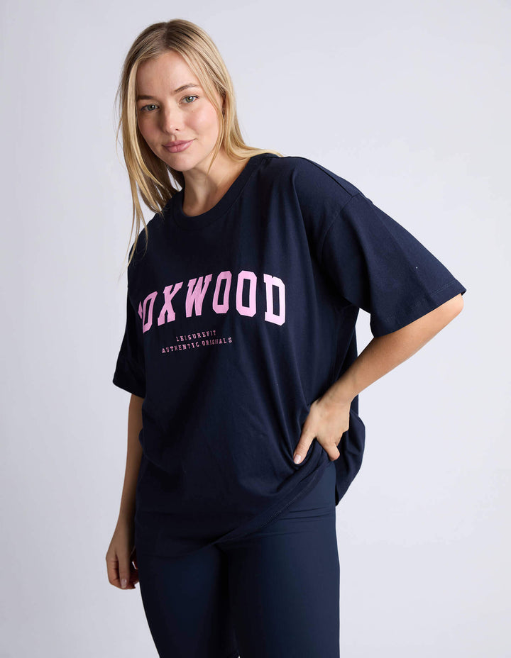 Foxwood - Interval Tee Navy / Neon Pink