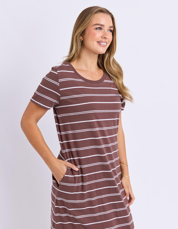 Foxwood - Jessa Dress Chocolate / White Stripe