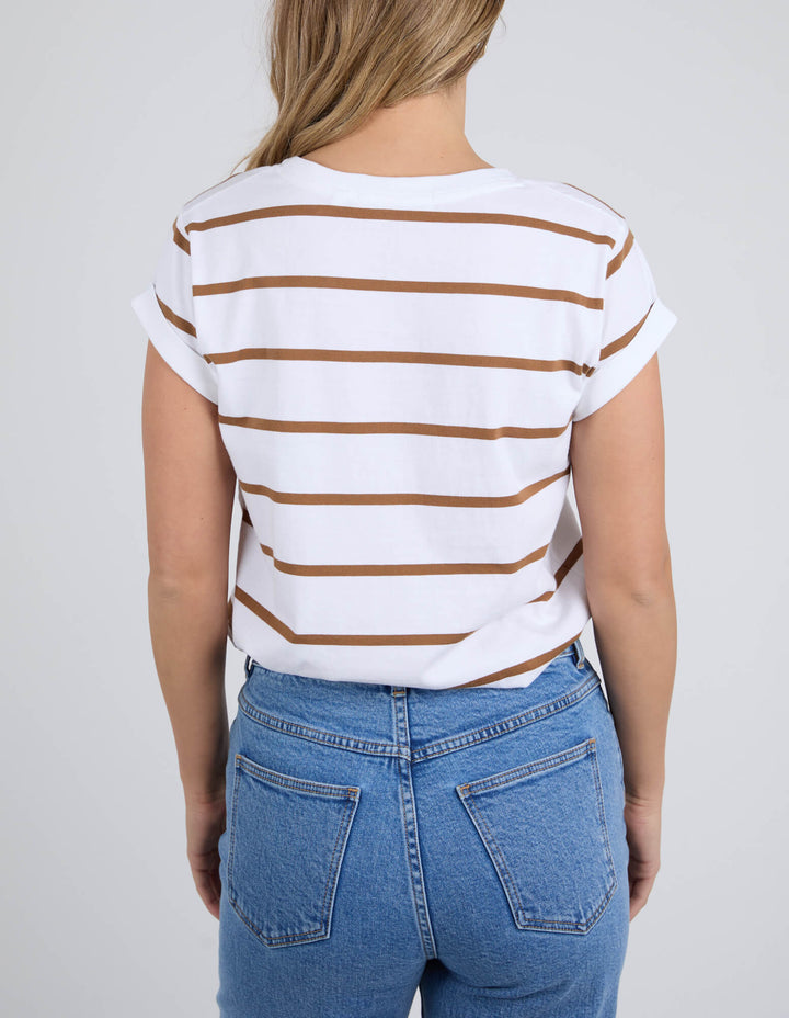 Foxwood - Manly Vee Tee Coconut Stripe