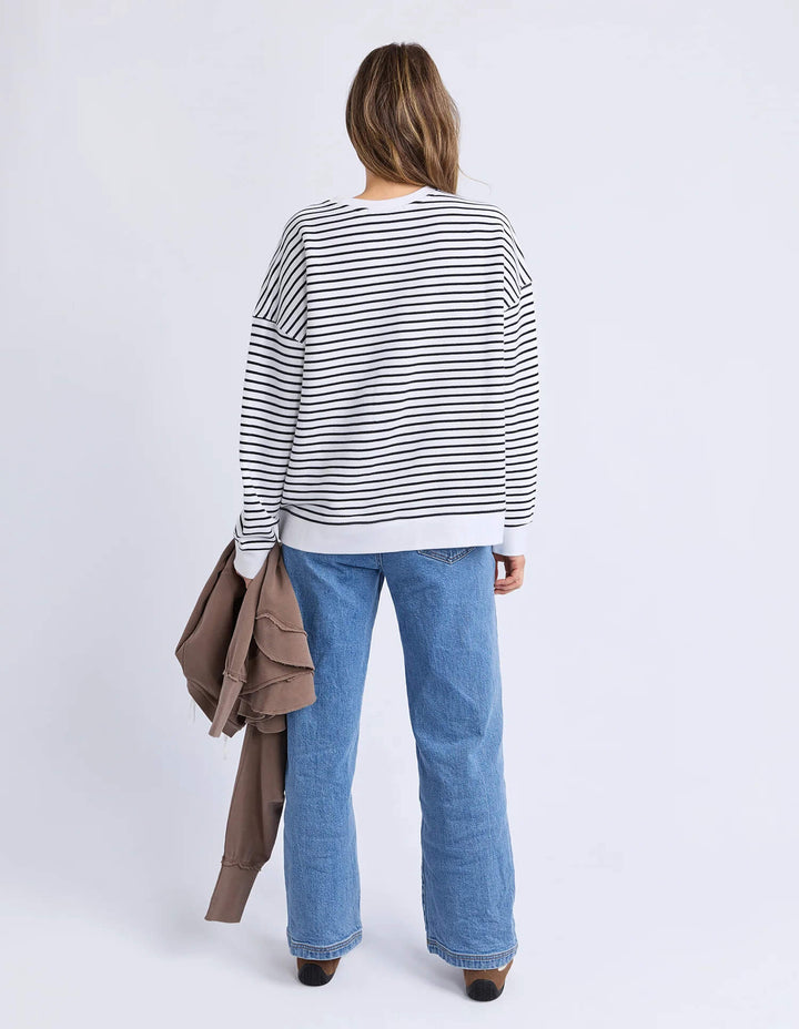 Foxwood - Original Stripe Crew White / Black
