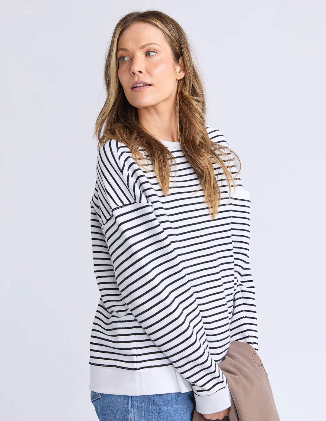 Foxwood - Original Stripe Crew White / Black