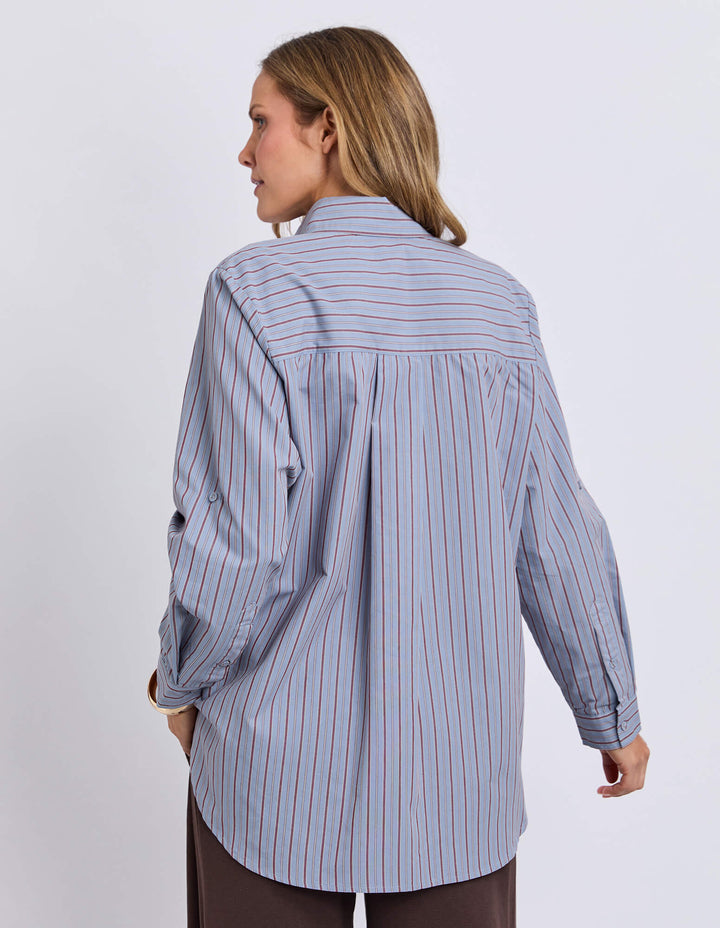Foxwood - Oscar Stripe Shirt Blue