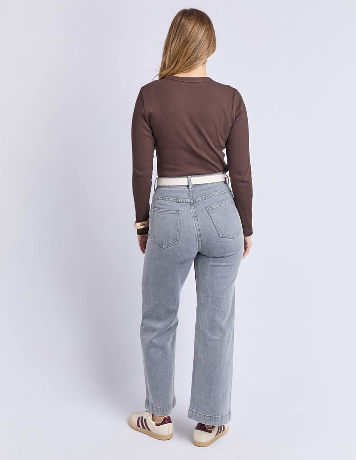 Foxwood - Scoop Long Sleeve Rib Tee Coffee