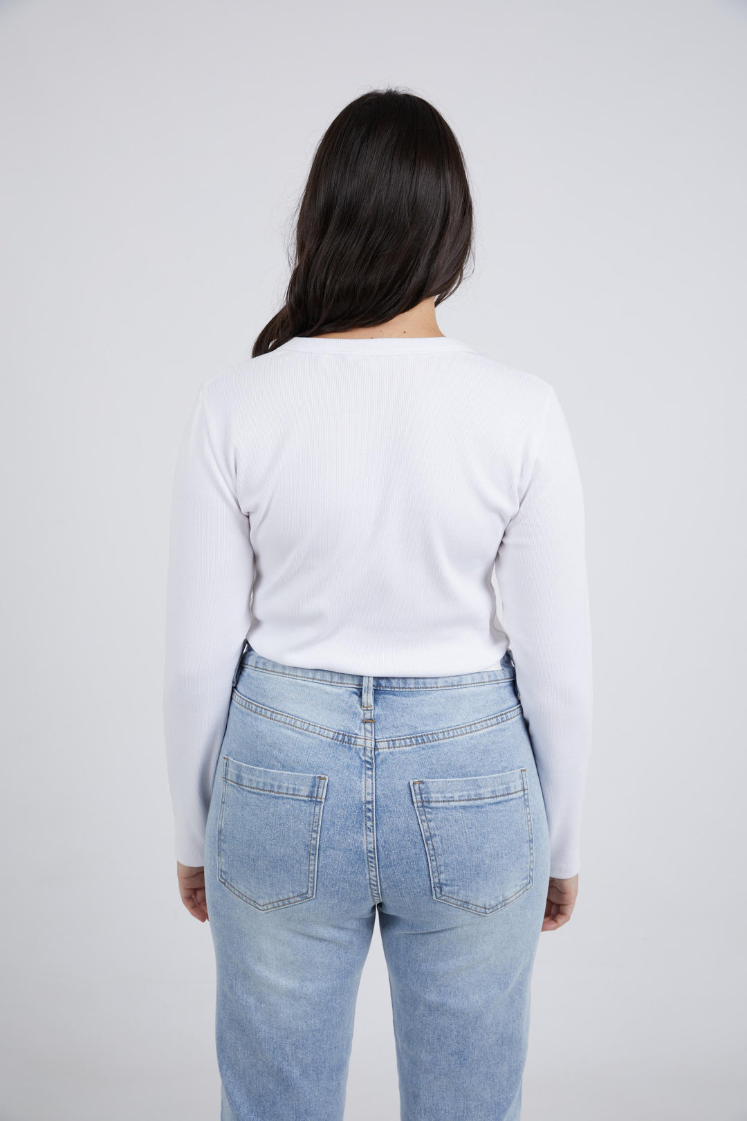 Foxwood - Scoop L/S Rib Tee White