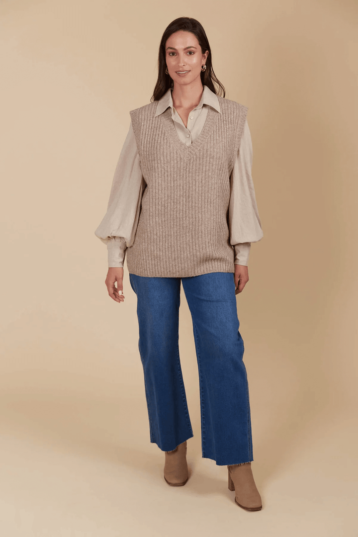 Isle Of Mine - Miru Knit Vest Taupe