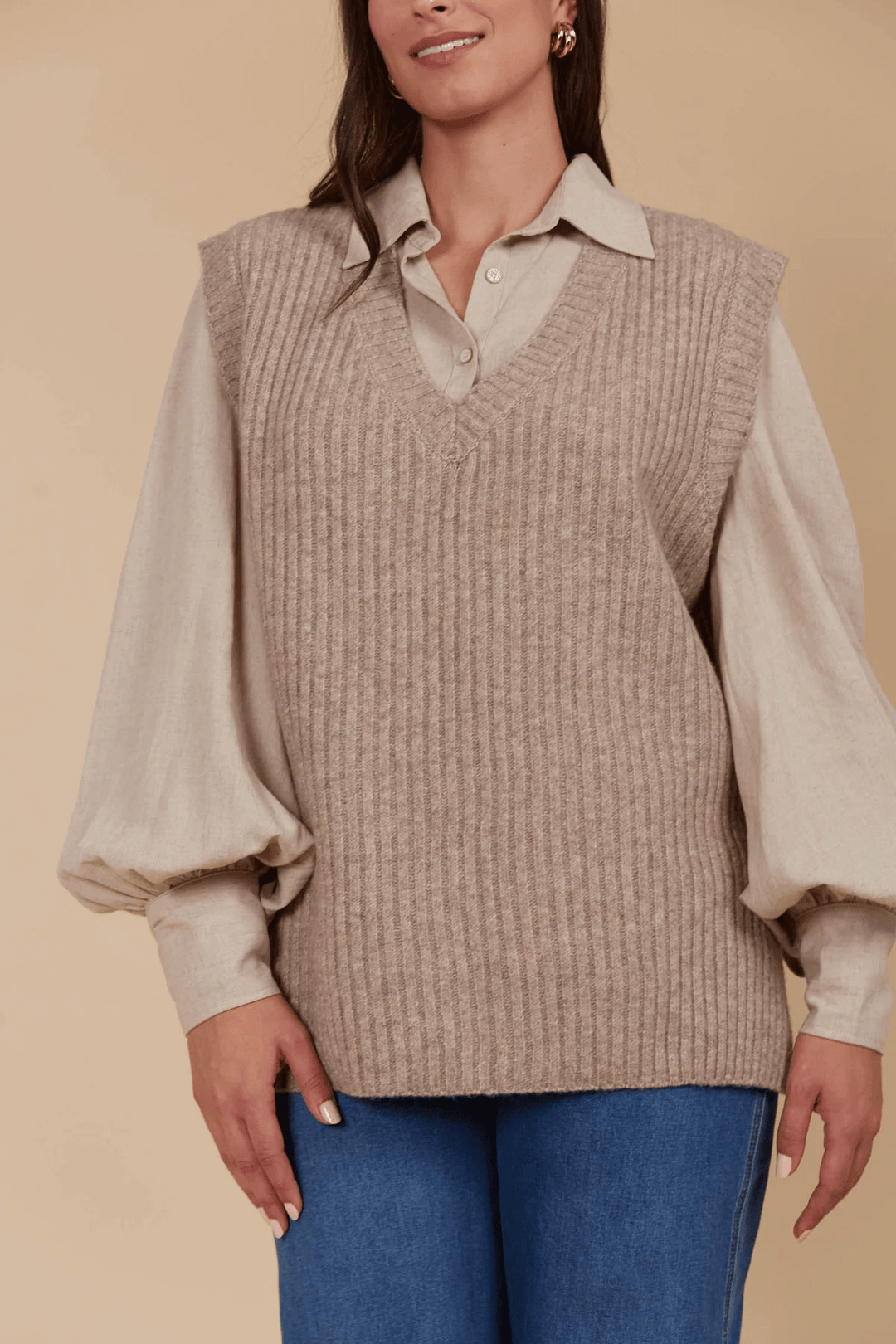 Isle Of Mine - Miru Knit Vest Taupe