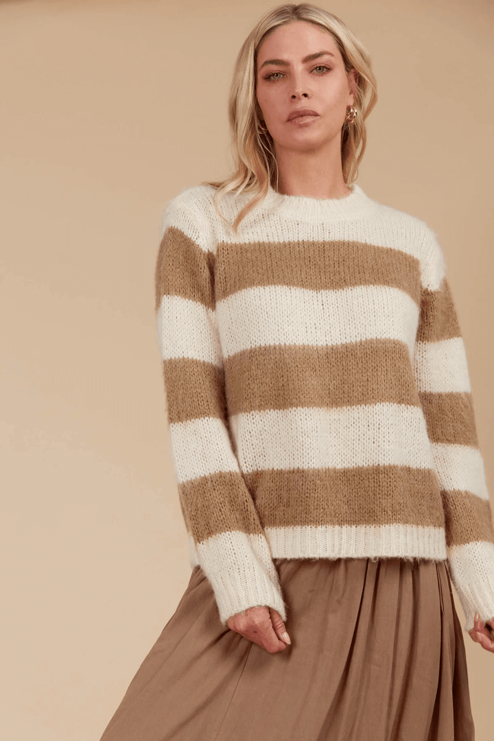 Isle Of Mine - Pallas Stripe Jumper Toffee