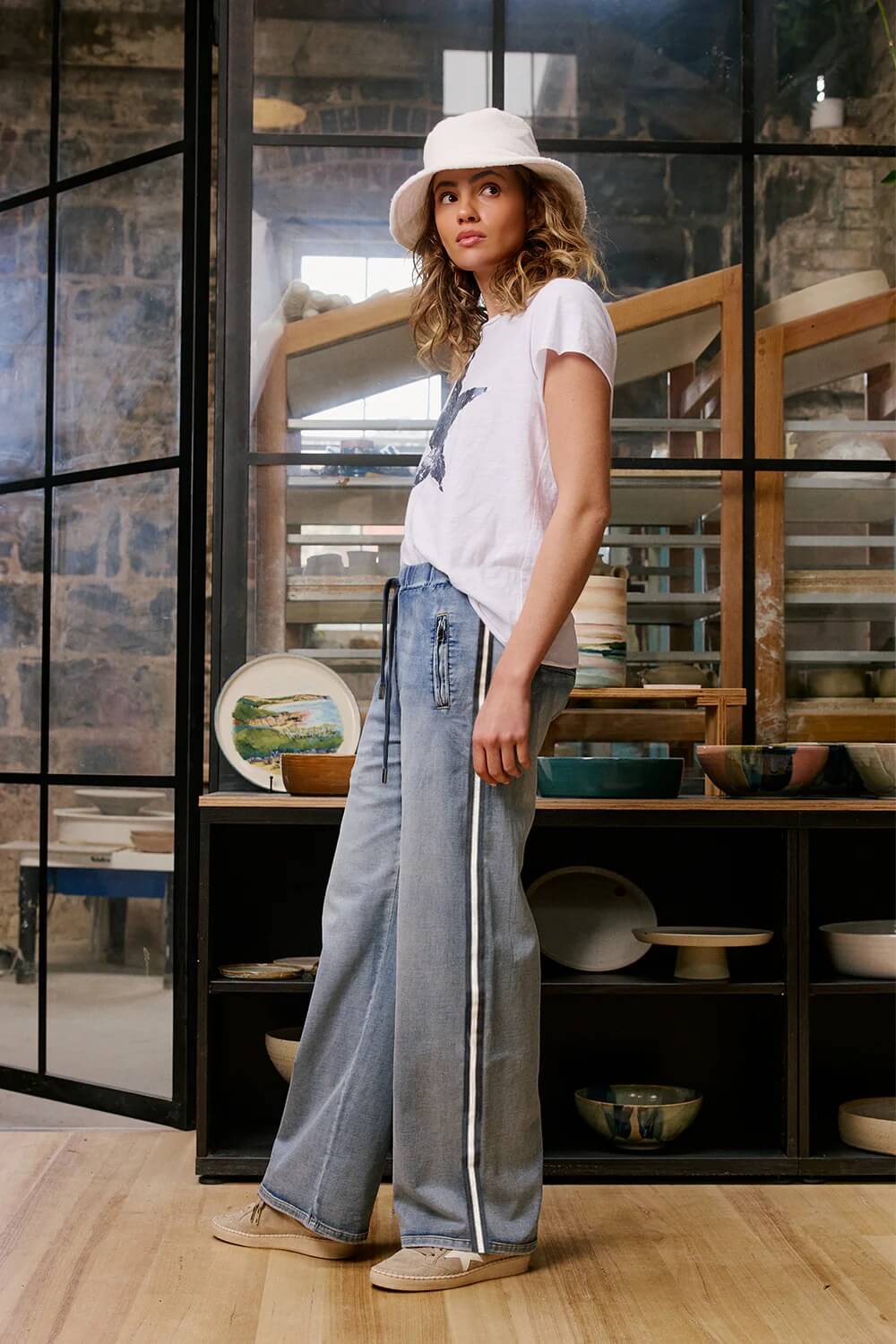 Italian Star - Glam Track Denim Light Blue