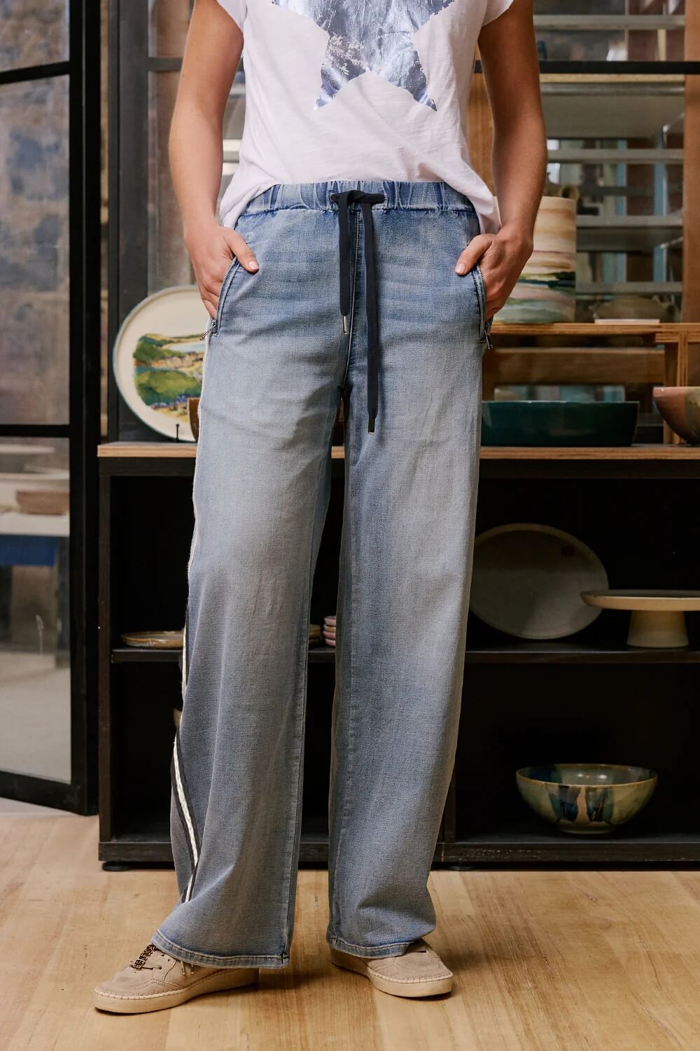 Italian Star - Glam Track Denim Light Blue