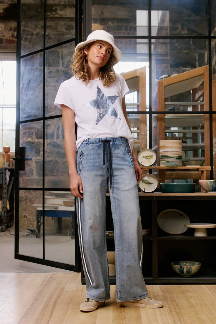 Italian Star - Glam Track Denim Light Blue