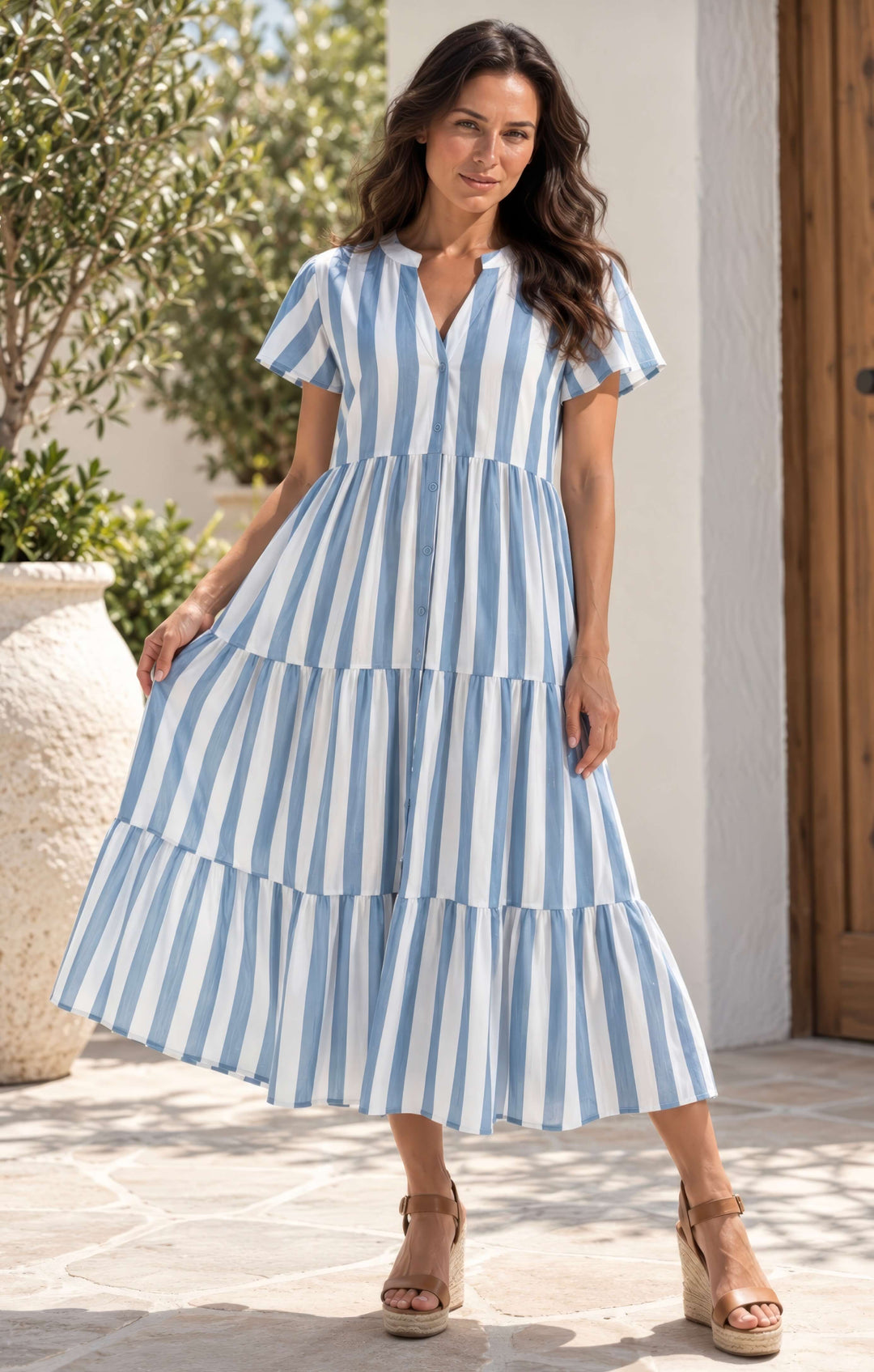 Ashley Costal Dress Blue / White Stripe