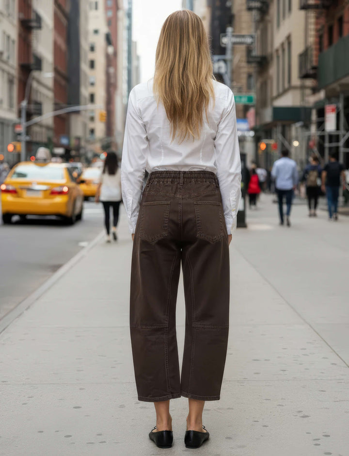 Barrie Barrel Jean Chocolate