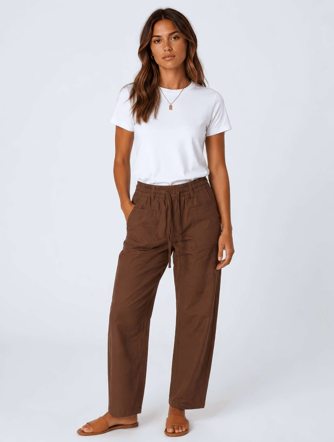Barrie Barrel Jean Chocolate