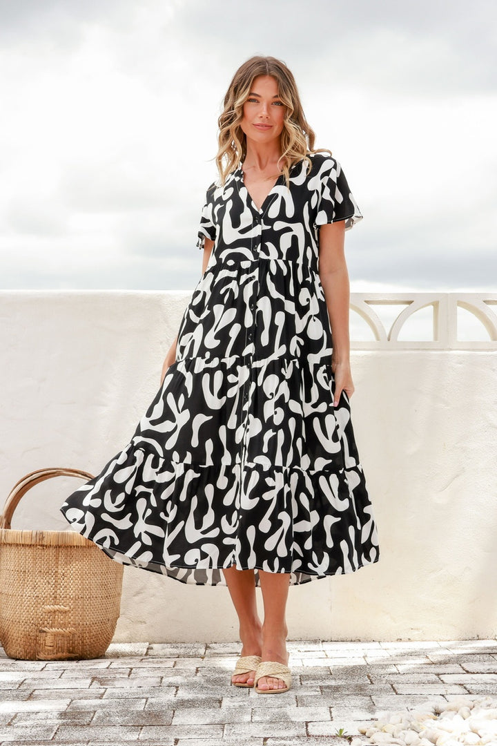 Blake Dress Black / White