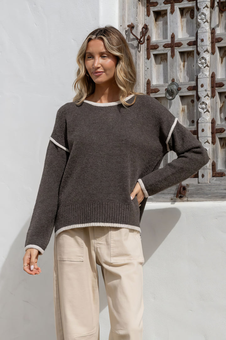 Jackie Knit Chocolate / Latte