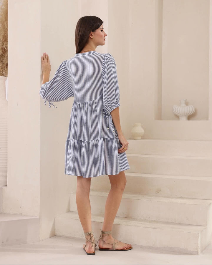 Mia Babydoll Dress Blue / White Stripe